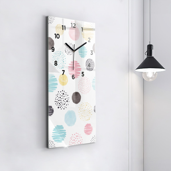Modern vertical wall clock Geometric pattern