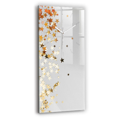 Modern vertical wall clock Stars on a light background