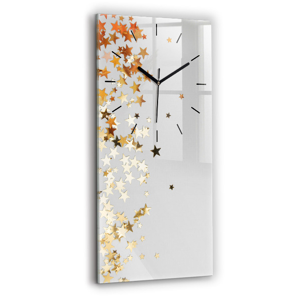 Modern vertical wall clock Stars on a light background