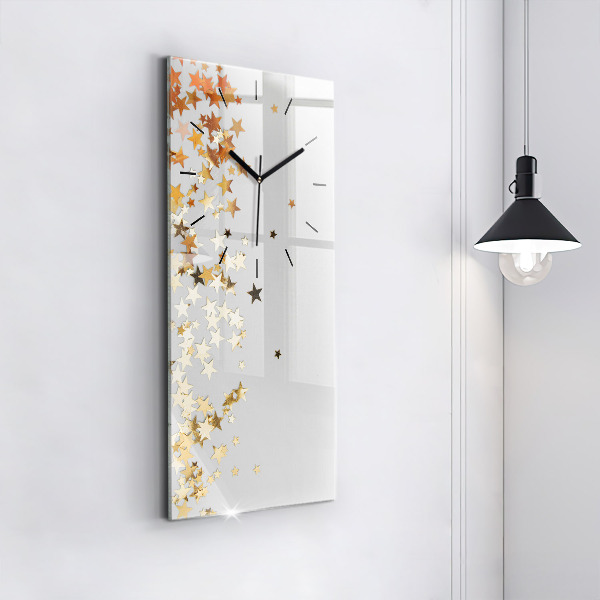 Modern vertical wall clock Stars on a light background
