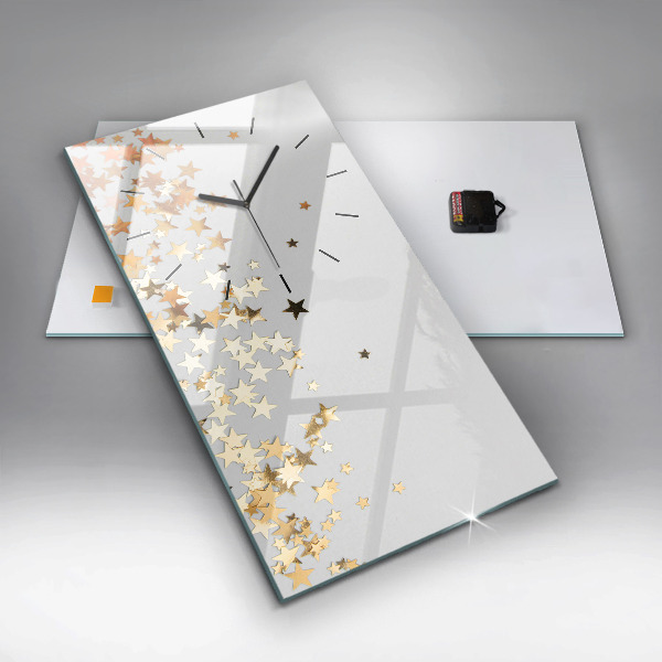 Modern vertical wall clock Stars on a light background