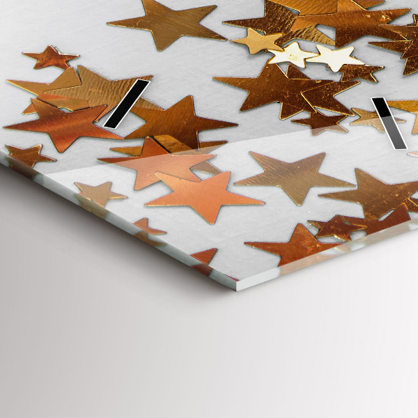 Modern vertical wall clock Stars on a light background