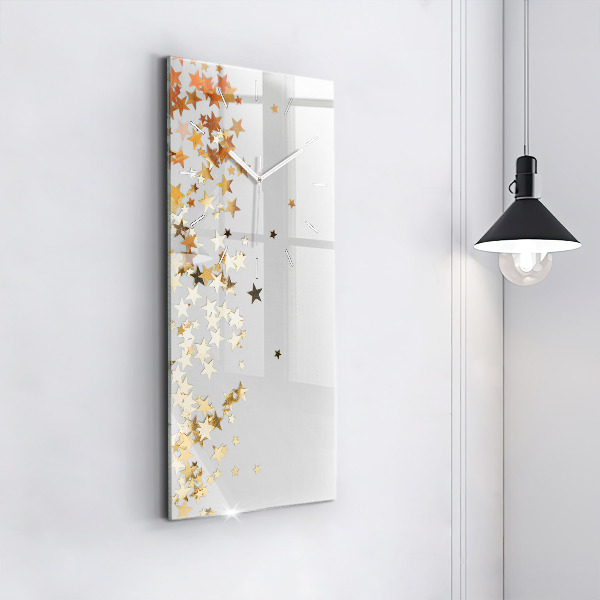 Modern vertical wall clock Stars on a light background