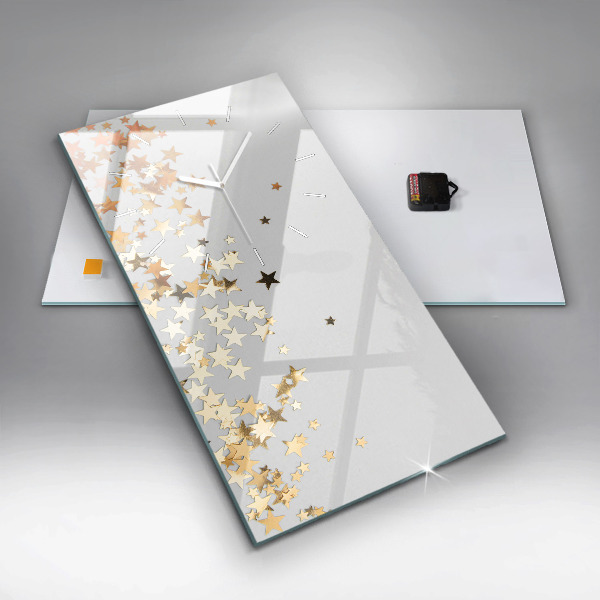 Modern vertical wall clock Stars on a light background