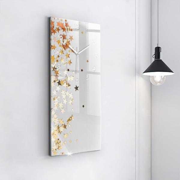Modern vertical wall clock Stars on a light background