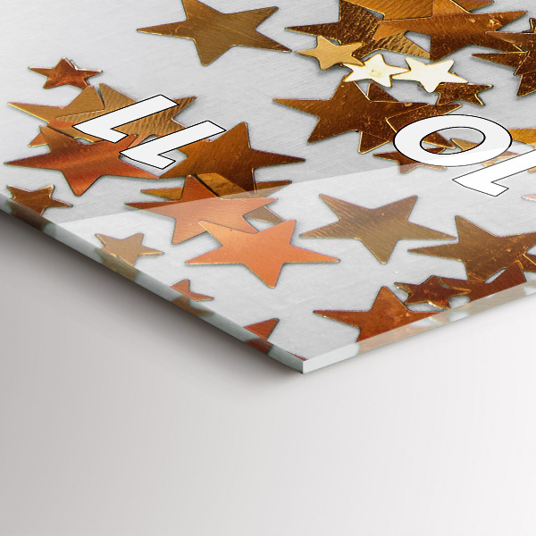 Modern vertical wall clock Stars on a light background