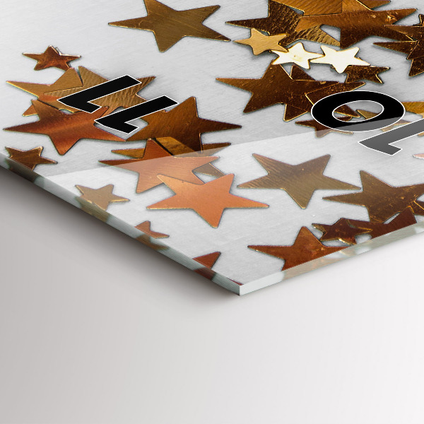 Modern vertical wall clock Stars on a light background