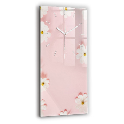 Modern vertical wall clock Daisy flowers