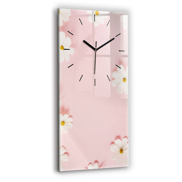 Modern vertical wall clock Daisy flowers