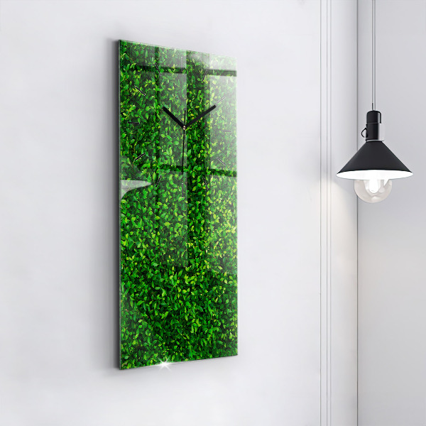 Modern vertical wall clock Hedge leaves