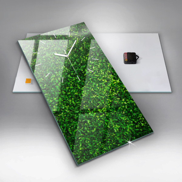 Modern vertical wall clock Hedge leaves
