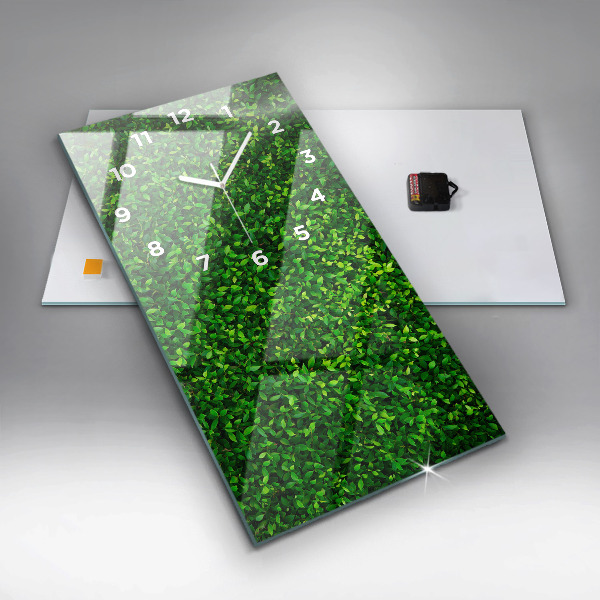 Modern vertical wall clock Hedge leaves