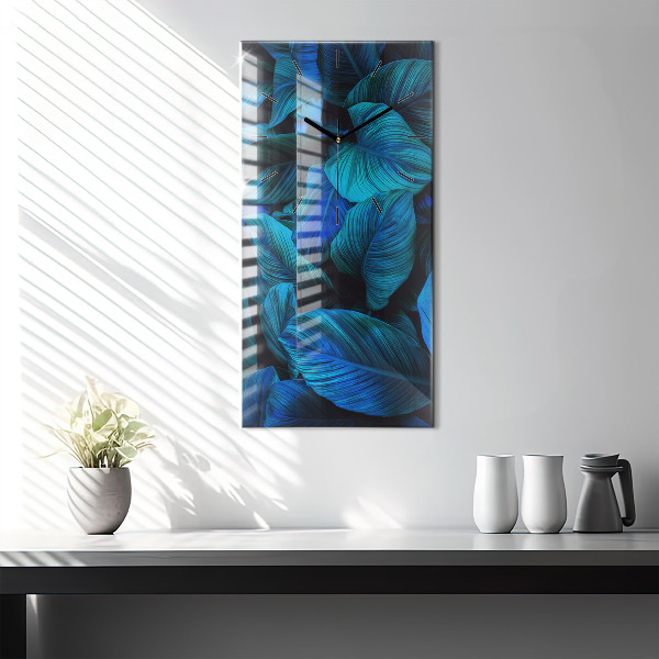 Modern vertical wall clock Tropical nature