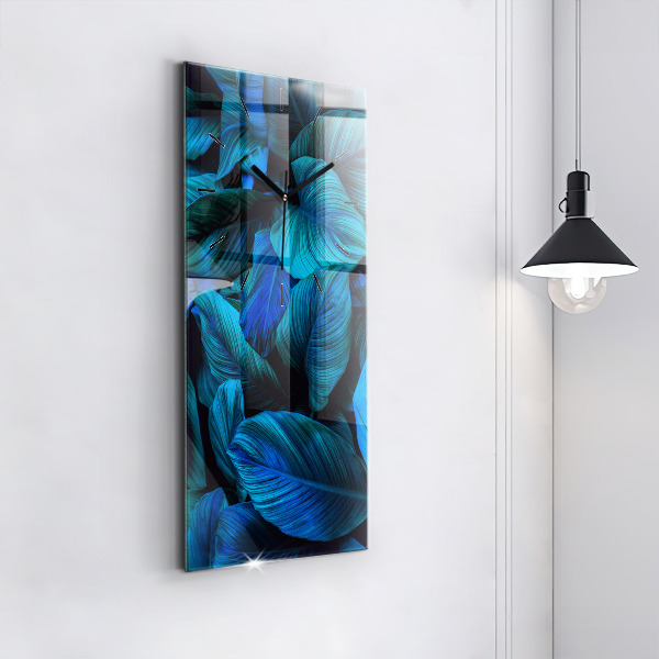 Modern vertical wall clock Tropical nature