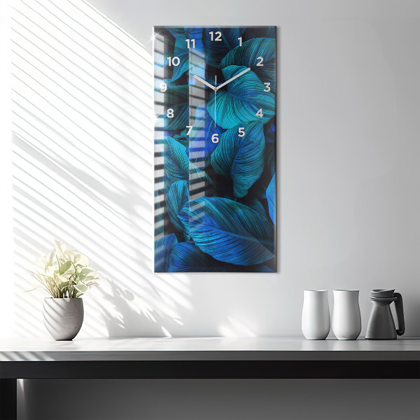 Modern vertical wall clock Tropical nature