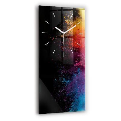 Modern vertical wall clock Explosion of colors