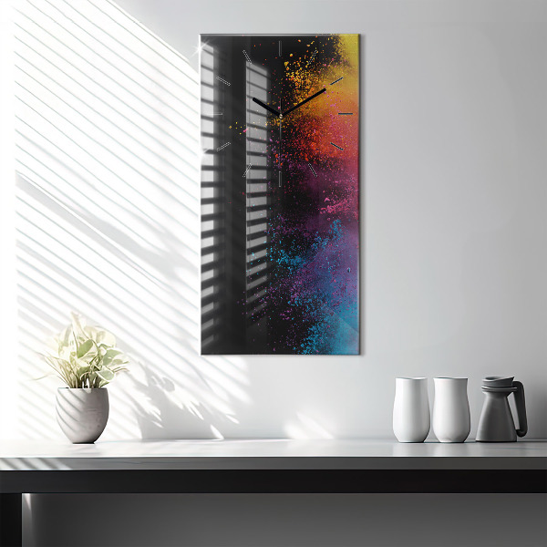 Modern vertical wall clock Explosion of colors