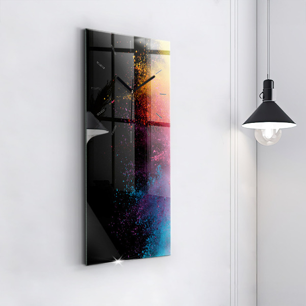 Modern vertical wall clock Explosion of colors