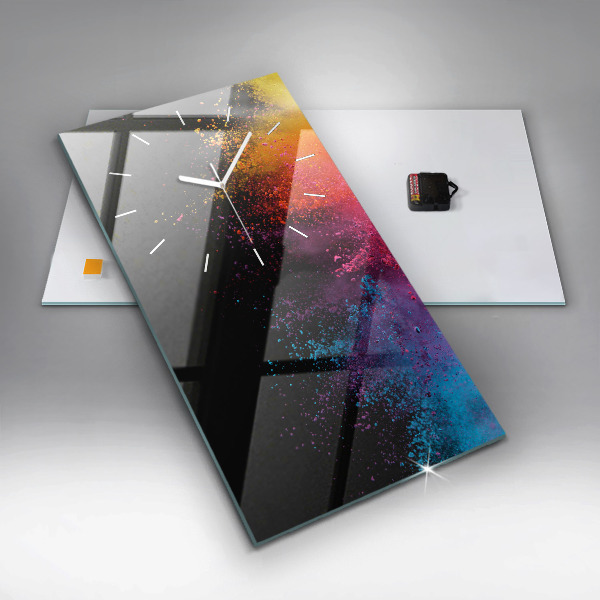 Modern vertical wall clock Explosion of colors