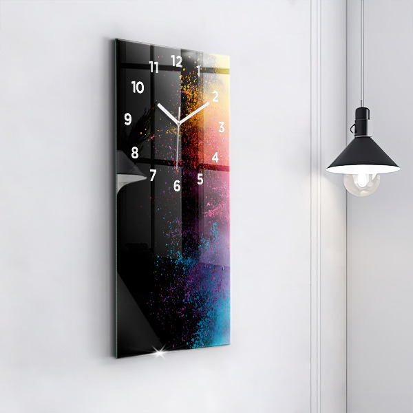 Modern vertical wall clock Explosion of colors