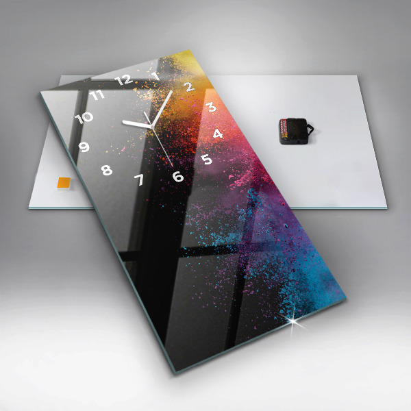 Modern vertical wall clock Explosion of colors