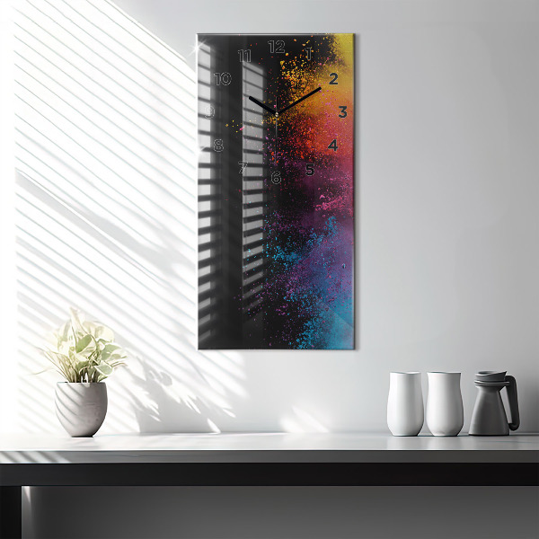 Modern vertical wall clock Explosion of colors