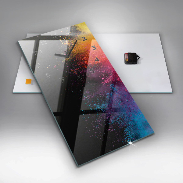Modern vertical wall clock Explosion of colors