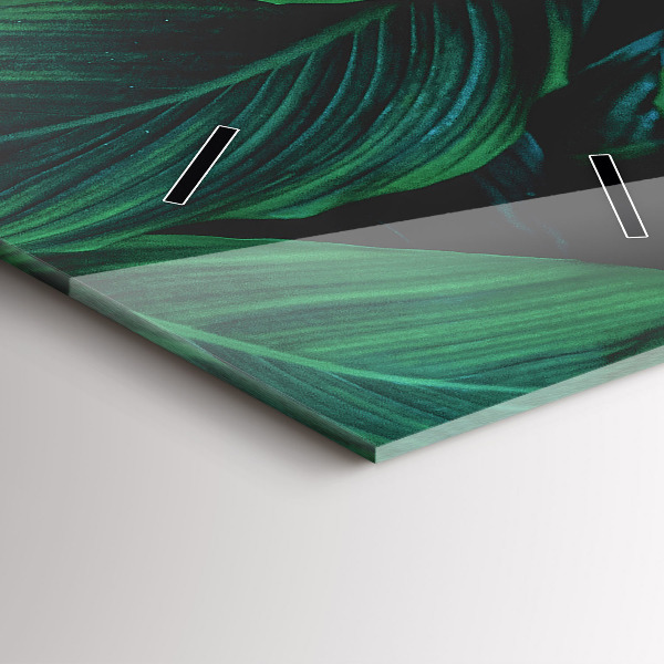 Modern vertical wall clock Nature leaves