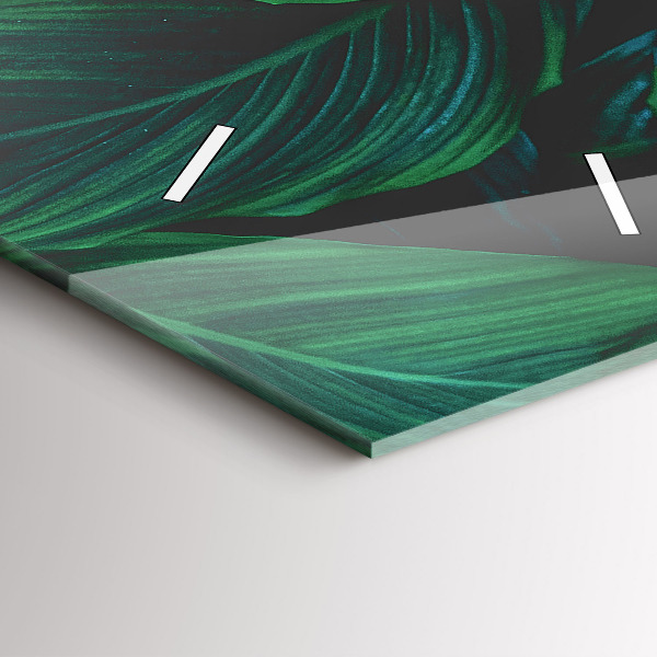 Modern vertical wall clock Nature leaves