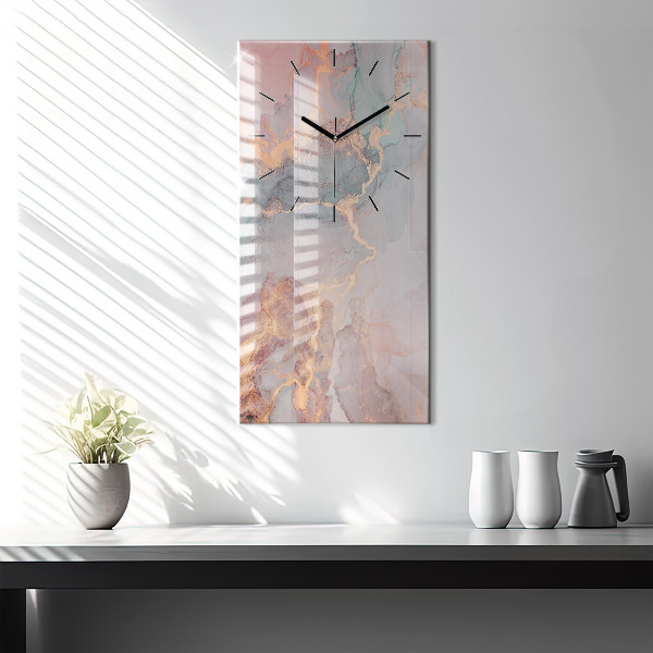 Modern vertical wall clock Marble texture