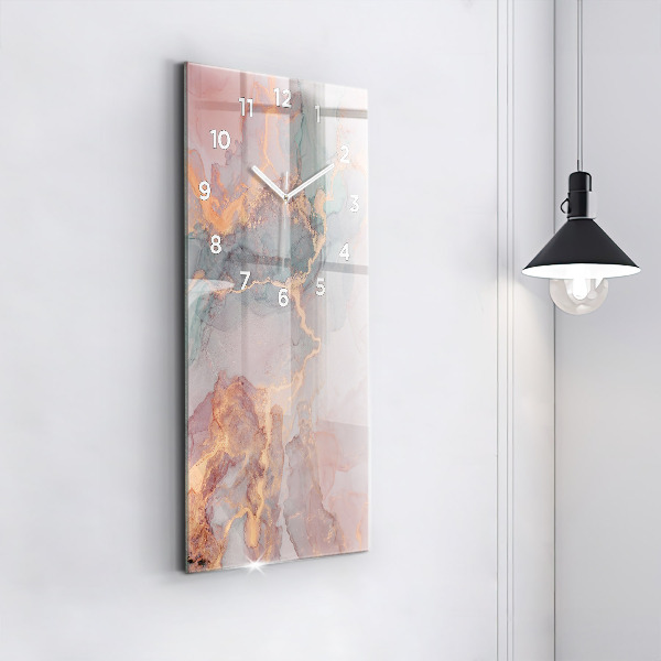 Modern vertical wall clock Marble texture