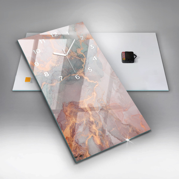 Modern vertical wall clock Marble texture