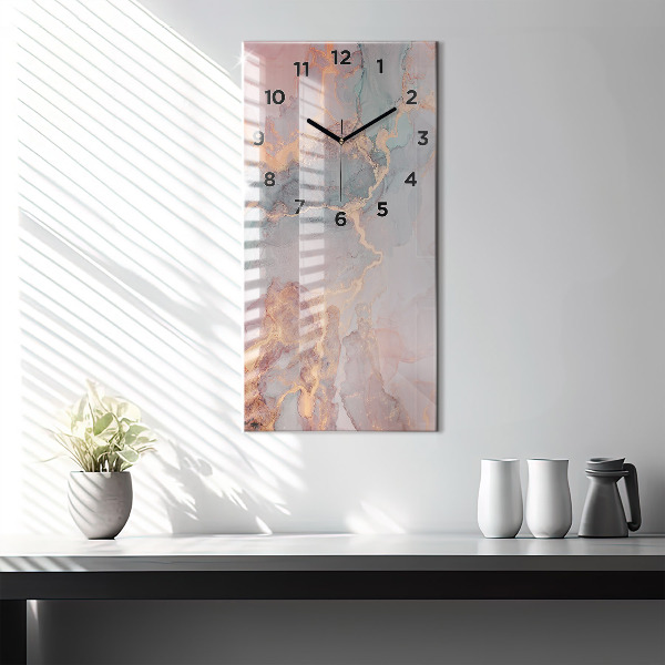 Modern vertical wall clock Marble texture