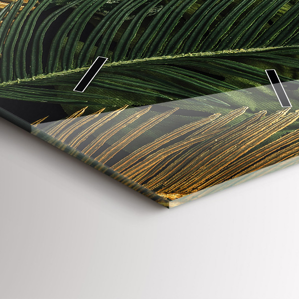 Modern vertical wall clock Jungle leaves