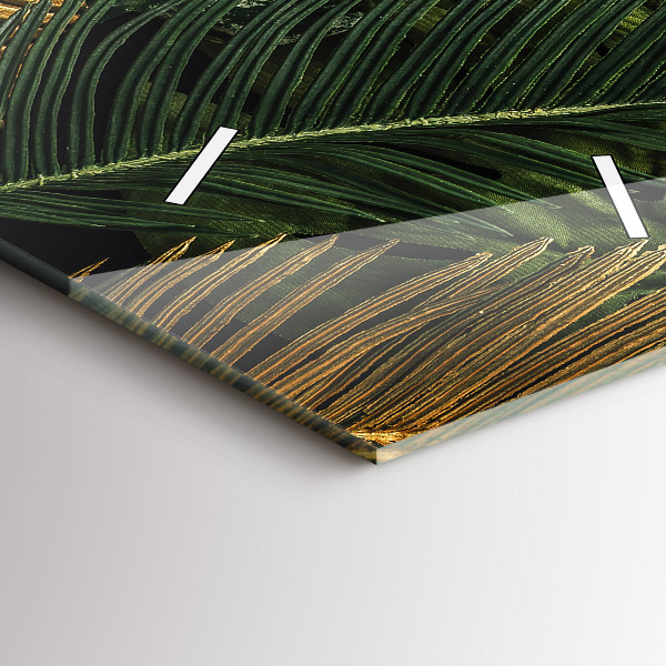 Modern vertical wall clock Jungle leaves