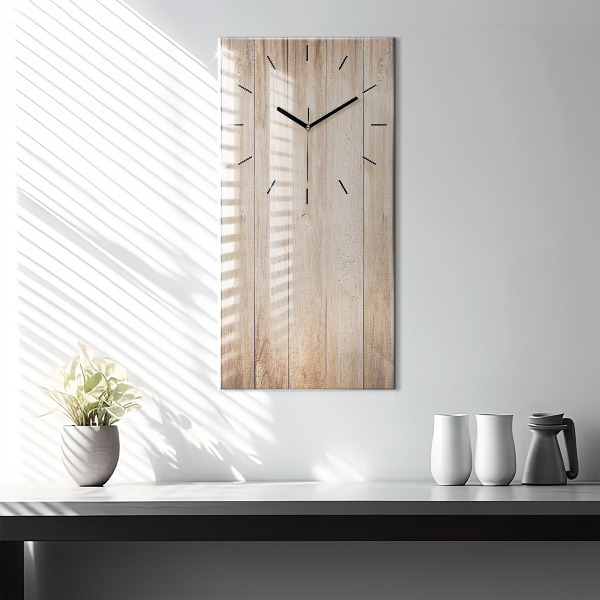 Modern vertical wall clock Wooden texture