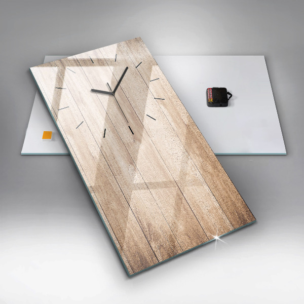 Modern vertical wall clock Wooden texture