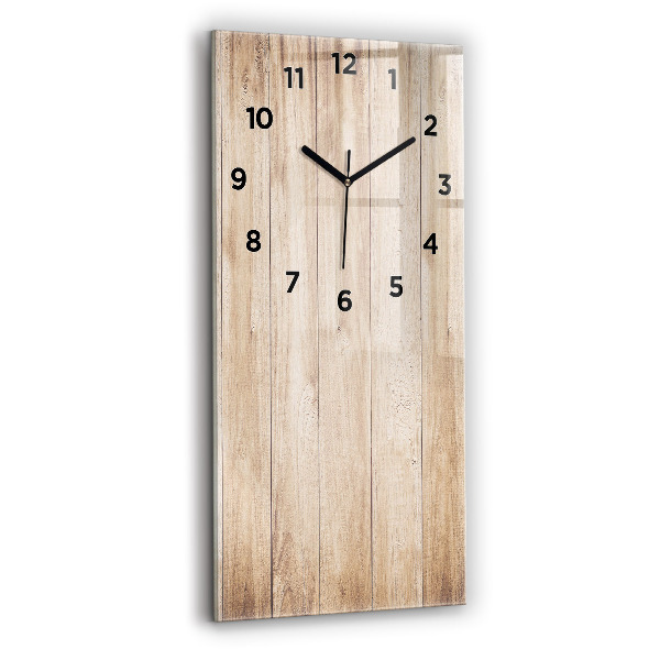 Modern vertical wall clock Wooden texture