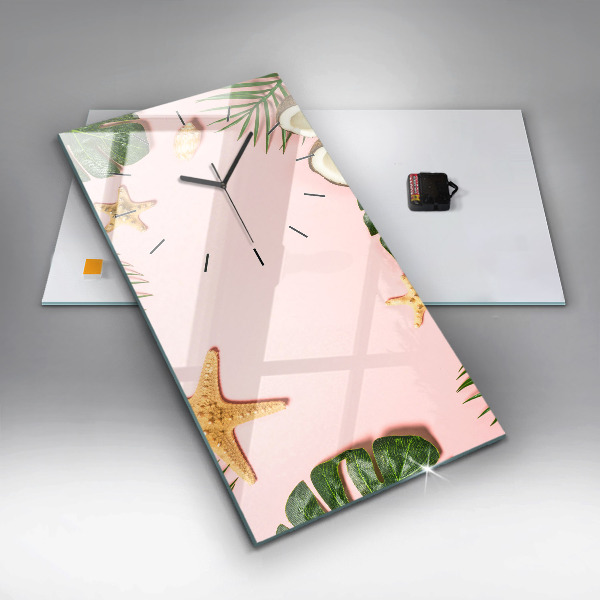 Modern vertical wall clock Summer mood