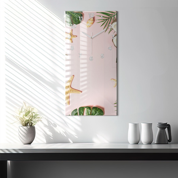 Modern vertical wall clock Summer mood