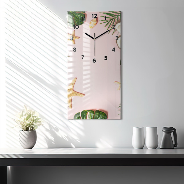 Modern vertical wall clock Summer mood