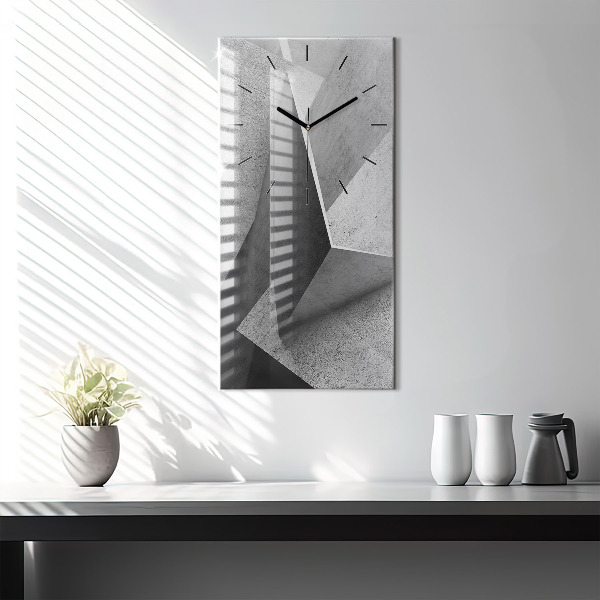 Modern vertical wall clock Abstraction triangles