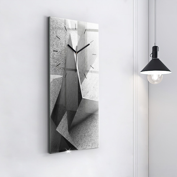 Modern vertical wall clock Abstraction triangles