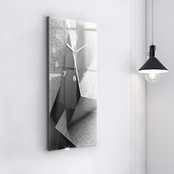 Modern vertical wall clock Abstraction triangles