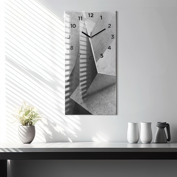 Modern vertical wall clock Abstraction triangles