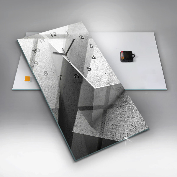 Modern vertical wall clock Abstraction triangles