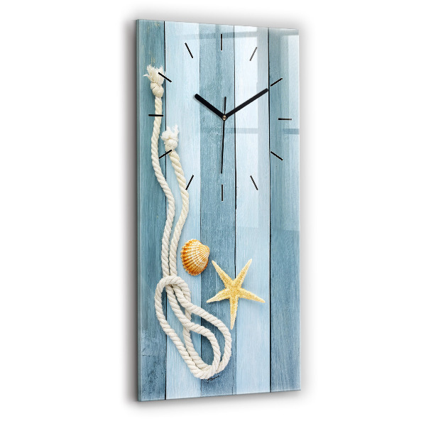 Modern vertical wall clock Boards stripes and shell