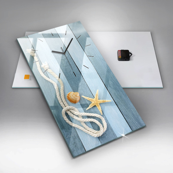 Modern vertical wall clock Boards stripes and shell