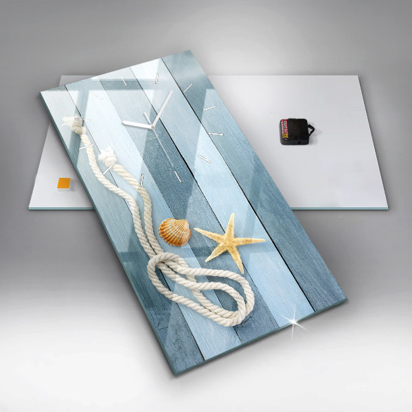 Modern vertical wall clock Boards stripes and shell