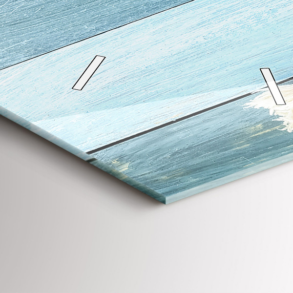 Modern vertical wall clock Boards stripes and shell